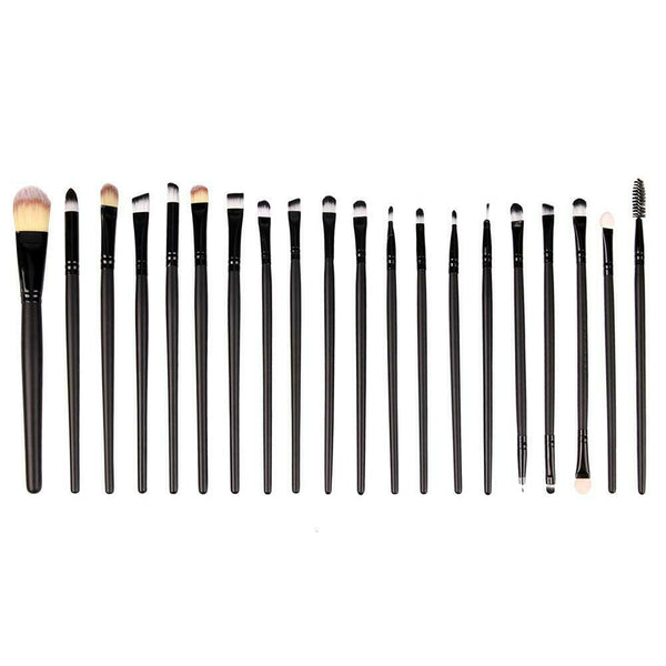 20pcs Make Up Tool Brush Kit Foundaton Eyeshadow Brushes Eyebrow Black