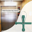 Multi-function Universal Cross Triangle Key Wrench Gas Cabinet Tool (Green)