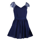 Womens Backless Lace Party Dress Fashion Strapless V Neck Bodycon Sundress