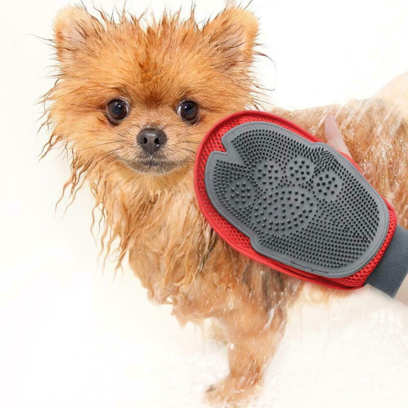 Dog Cat Bath Grooming Washing Clean Massage Glove Fur Cleaning Pet Hair Brush