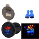 Car Boat Motorhome USB Charger Port+Voltmeter Dust Cap
