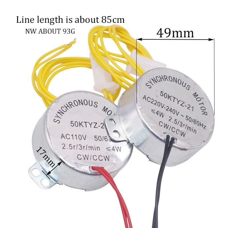 1 Pcs Incubator Automatic Egg Turning Motor Synchronous Motor 2.5/3R/Min Cw