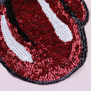 Vivid Large Red Tongue Sequins Patches Clothes Applique DIY Clothing Decorate M&