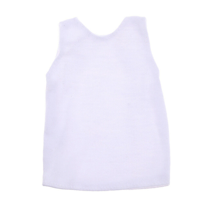 1/6 White Men's T-shirt Dressed Sleeveless for 12 '' Dragons Figures