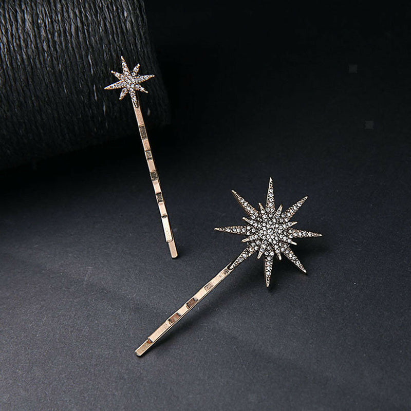 New Popualr Crystal Moon Star Rhinestone Hairpin Hair Clip Jewelry Gift