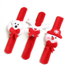 1pc New Christmas Santa Claus Snowman Dog Bear Plush Slap Bracelet Gift BD3C