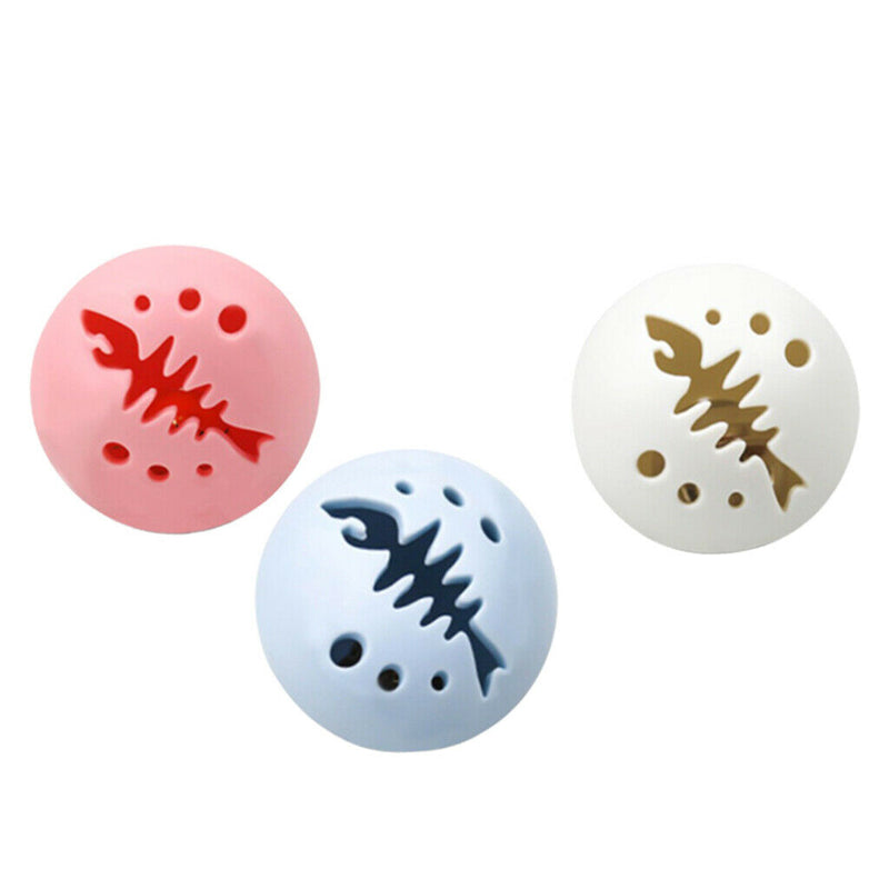3pcs 5cm Plastic Interactive Cat Ball Toys Funny Bell Ball Flash Light Ball