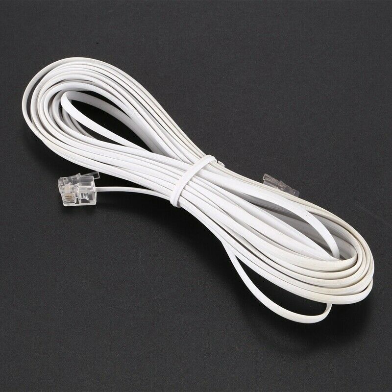 White 6P2C RJ11 Long 6m (20 ft) Phone Extension Cord RJ11 White RJ11 6P2C m N9E5