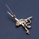 Dancing Ballet Ballerina Brooch Pin Clear AB Crystal Silvertone Fashion