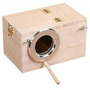 Bird Parrot Holder Wooden Bird Nesting Organizer Clear View Window Bird Hou R8T2