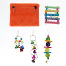 5pcs Bird Toys Hammock Rattan Balls Bells Perches Swing for Cage Decoration