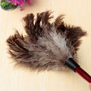 35cm Anti-static Ostrich Bird Feather Fur Duster Brush Natural Wood Handl Tool