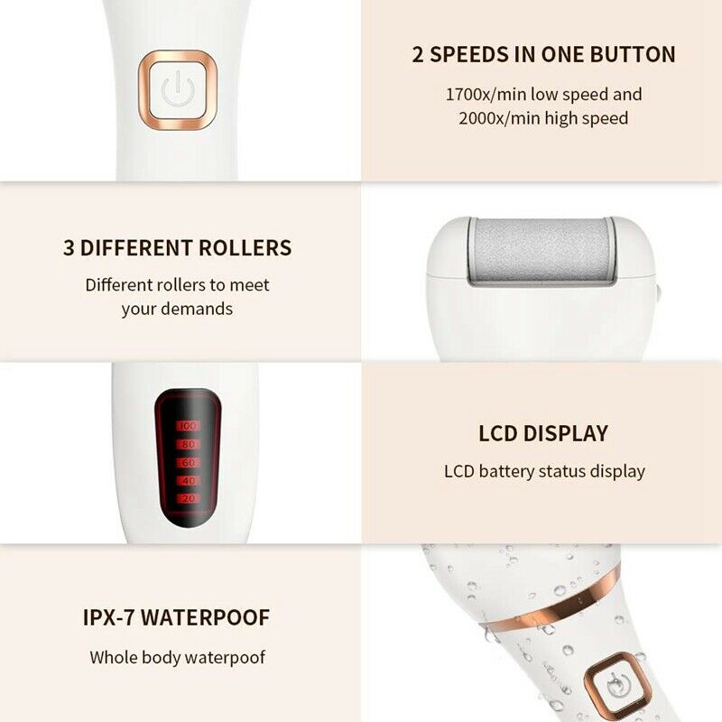 Electric Callus Remover Rechargeable Electronic Feet File Pedicure Foot Fil R6A7