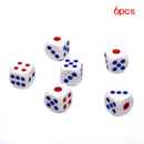 6x 10mm Acrylic White Round Corner Dice Clear Dice Portable Table Playing Gam ME