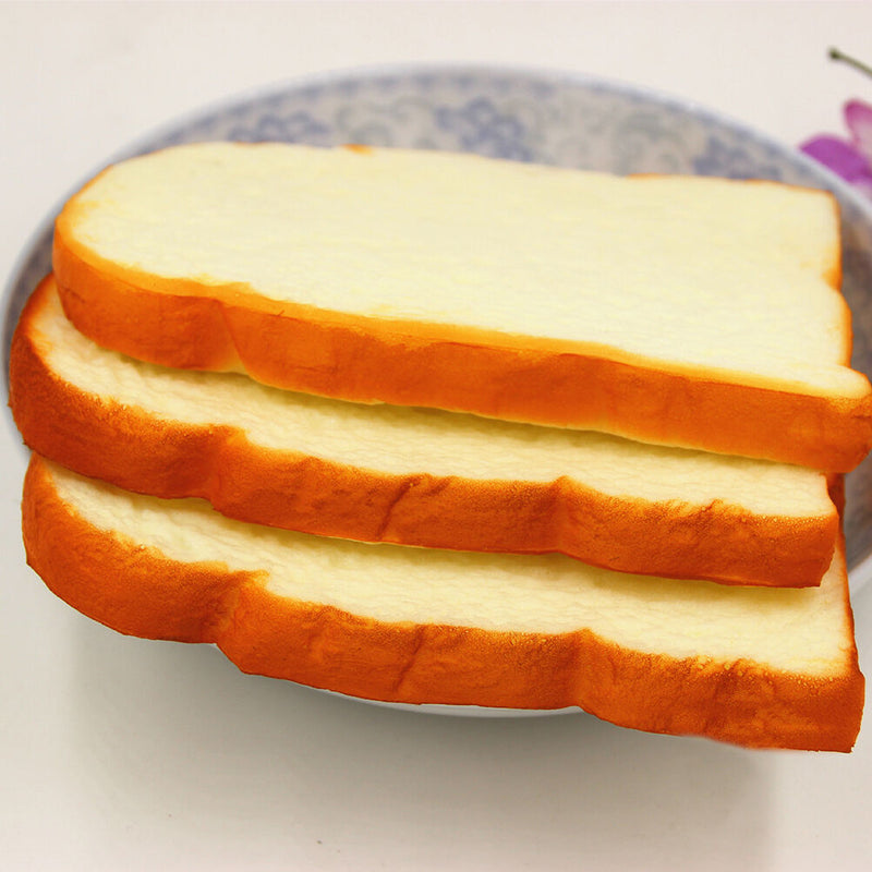 Cute Jumbo  Toast Slice Artificial Bread Bag Strap Hand Pad Kid Toy3C