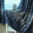 Lot of 1 x Window Curtain Panel 100x250cm Chateau Pattern - Navy Blue