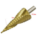 Golden Titanium HSS4241 Step Drill Bit Triangle Handle Spiral-Groove 15sizes