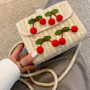 Summer Cherry Straw Messenger Bags Women Crossbody Shoulder Bag Retro Ratta