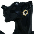 Fashion Geometric Earrings Trendy Imitation Pearls Stud Earrings Alloy Vint