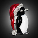 1pcs Christmas Rhinestone Cute Christmas Penguin Brooch Pin Xmas Gift Party SJï¼D