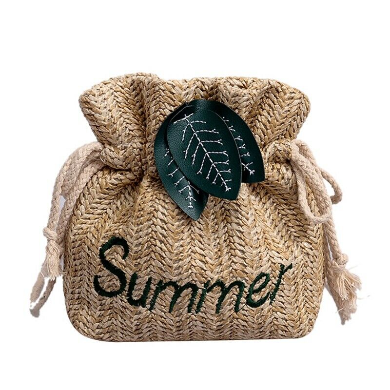 5X(Summer Beach Women'S Woven Bag Handmade Shoulder Bag Rattan Tote Purse  Y3D5)
