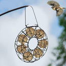 Rainproof Bird Feeder Black Round Metal Hanging Style Large Food Ring