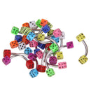 20x  Dice Navel Rings Lip Tongue Belly Eyebrow Body Piercing Jewelry