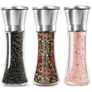 Salt and Pepper Grinder Set Of 3 Tall Salt and Pepper Shakers Stainless Ste