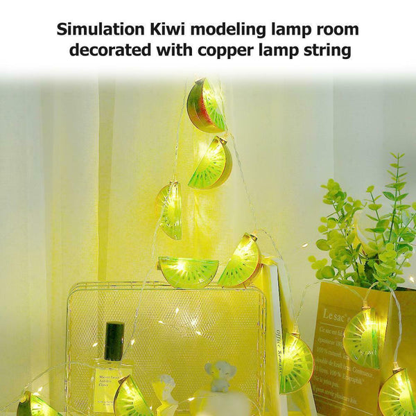 1.5m 96LED Lamp String Kiwi Fruit Shape Copper Battery Wedding Party Decor #gib