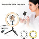 10.2 inch LED Selfie Ring Light Mobile Phone Clip Lamp with Tripod Stand