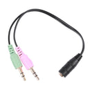 3.5mm Female to Stereo Dual Male Y Splitter Microphone Speaker Cable Y6K7
