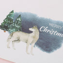 6pcs Watercolor Merry Christmas Greeting Card party Birthday Invitation Gift PT+
