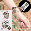 1Pc Makeup Cute Owl Tattoo Arm Body Art Waterproof Temporary Tattoo Stickers LJ