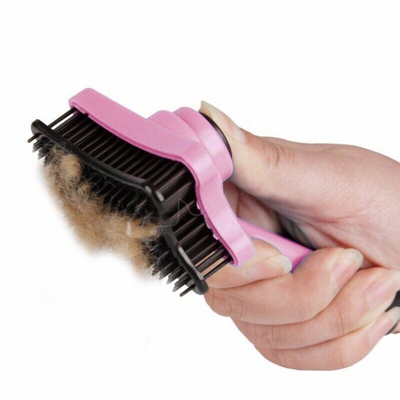 Pet Brush Hair Fur Shedding Trimmer Grooming Rake Comb Brush Tools-Pink G8L3