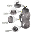 1.5L Large Capacity Sports Water Bottle w/ Straw For Outdoor Cycling Gym Drink