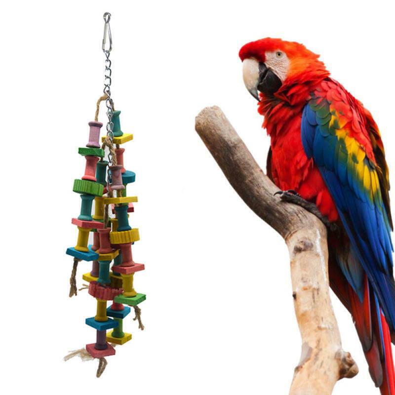 Colorful Parrot Toys Macaw Cage Chew Toys For Parrots Birds Conure Swing