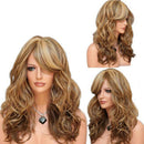 STRIKING!Fashion Long Wavy Curly w bangs Strawberry Blonde Layered Stunning Wig