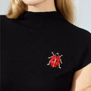 Fashion Enamel Red Ladybug Insect Brooches Beetle Pin Scarf Corsage Jewelry  Hn