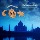10pcs/set Eid Mubarak Pendants Wood Star Moon Lantern Banner Ramadan Decor