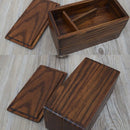 2 Layer Rectangle Wood Lunch Box Japanese Sushi Bento Lunch Box Portable Fo H8L1