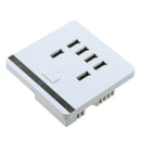 USB 6-Port 3.4A Wall Charger Outlet Power Faceplate Socket Plate Panel