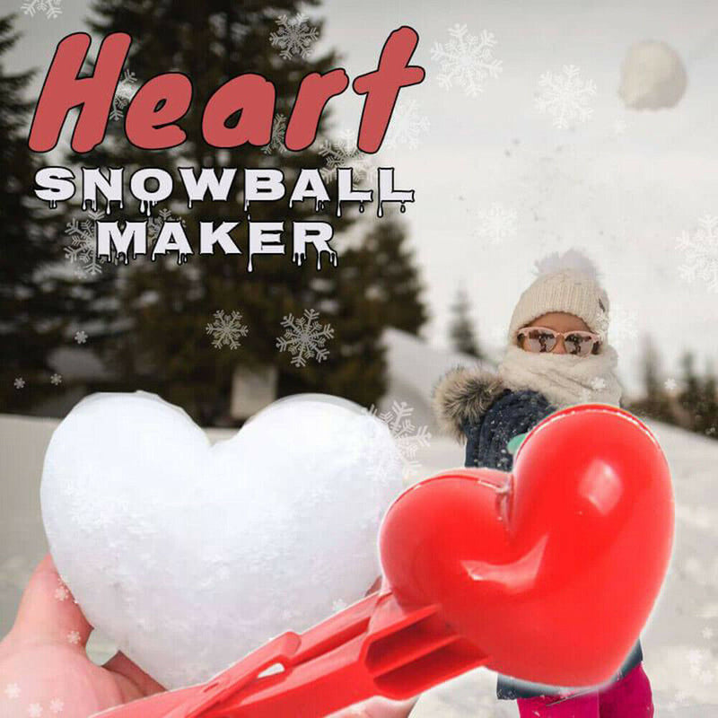 Kids Outdoor Sand Snow Ball Mold Toys Love Heart Shaped Snowball Maker Clip