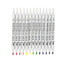 24pcs Double Head Water Based Dual Tip Marker Pen Brush & Fine Tip Markers