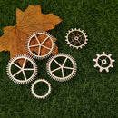 36pcs 20-36mm Wooden DIY Mixed Wheel Gear Blank Hollow Art Craft Home Decor