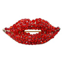 Sexy Women Crystal Lips Costume Brooches Creative Kiss Pin Jewelry (Red)