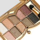10 Colors Glitter Smokey Eyeshadow Comestics Palette+Eyebrow Eyelash Brush