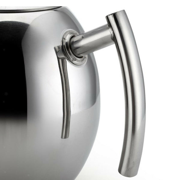 1.5L Stainless Steel Teapot Coffee Pot With Tea Leaf Strainer Infuser Filter
