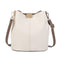 Simple Pure Women Leather Shoulder Bags Casual Messenger Bucket (White)