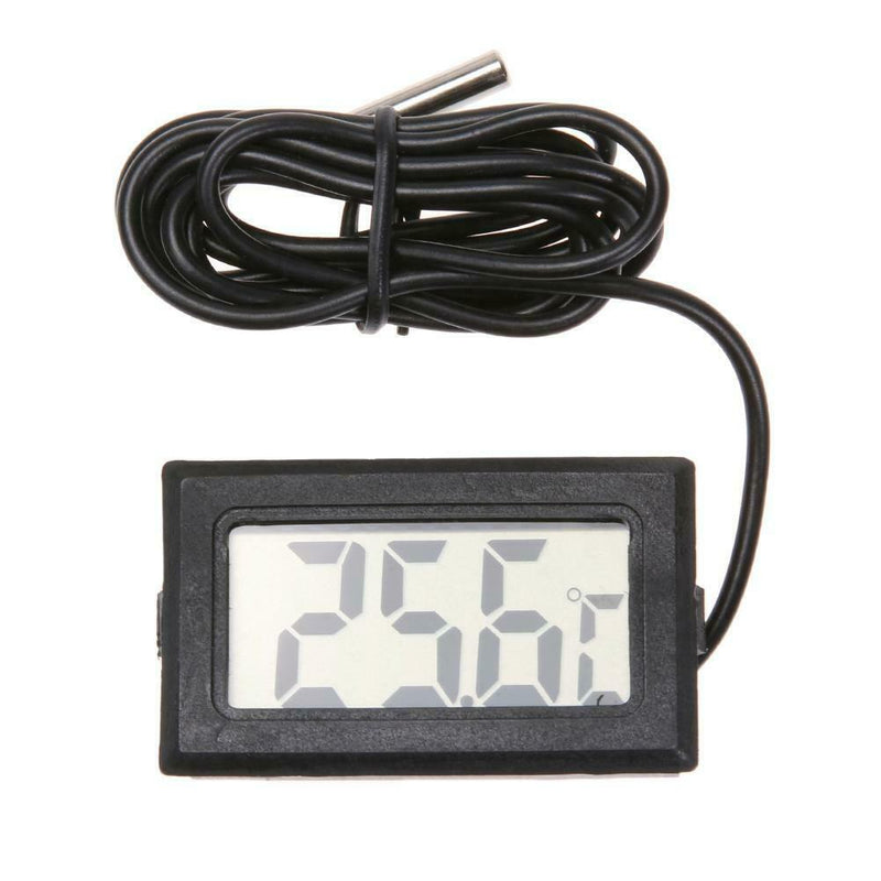 Waterproof Electronic Digital LCD Pet Aquarium Thermometer w/ Probe(Black) A