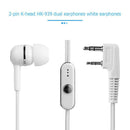 2Pin Dual Earphone Earpiece Mic PTT for BAOFENG KENWOOD Radio Walkie Talkie A